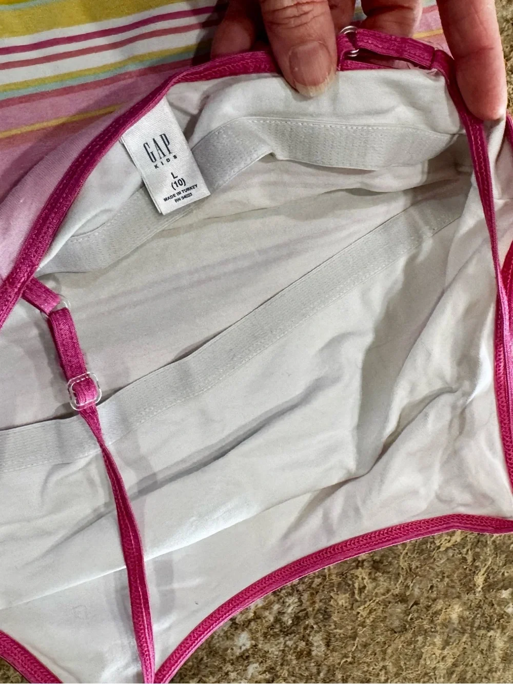 Gap Kids Girls 2 Piece Pajama Set Size L 10 Pink Striped Cami Shorts